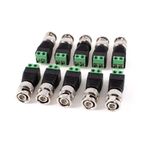 sourcing map Screw Terminal Coax Cat5 Cat6 to BNC Male Video Balun Connector Adapter 10 Pcs