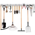 zacurter Garden Tool Rack Garage Tool Organizer Wall Mount Garden Tool Holder Yard Tool Hangers Heavy-Duty Hook Wall Storage Rack Holds Garden Tools, Shovels, Rakes, Hoses, Ropes (64 inches/160cm)