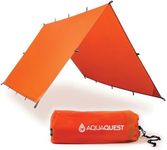 AquaQuest Survivor Lightweight Tarp - Waterproof SIL Tarp 10x10 ft - XL Silicone Bushcraft Camping Shelter - Orange