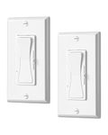 DEWENWILS Dimmer Switch for LED Lights, Dimmer Light Switch, Full Range Dimming, ON/Off Rocker Switch, Single Pole/3-Way LED Dimmer Switch, Incandescent/Tungsten 600W, CFL/LED 150W, ETL Listed, 2Pack