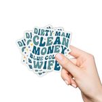 (3Pcs) Dirty Man Clean Money Blue Collar Wife Sticker, Blue Collar Wife Sticker, Blue Collar Wives Club Sticker, Water Assitant Die-Cut Vinyl Funny Decals for Laptop, Phone, Water Bottles (3 Inches)