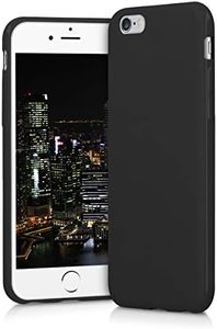 kwmobile Funda para Apple iPhone 6 / 6S Carcasa - Ultrafina de TPU y Silicona con Bordes elevados anticaídas - Negro Mate