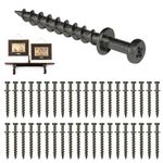 laffeya Picture Hanging Hardware, Bear Claw Screw Hanger, Picture Hanging Screws, Picture Hanging Hooks 4-in-1 Hanging Screws for Keyholes, D-Rings, Sawtooth and Wire (40, Black Long)