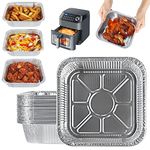 BYKITCHEN Air Fryer Aluminum Foil Food Containers, 8 Inch Square Air fryer liners, 30 Pack, Air Fryer Accessories for COSORI, Ninja, Tower Baking/Cooking/Roasting