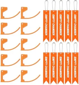 GORTAR Gun Safe Chamber with Bonus Bright Reflecting Light Tags- Bright Orange or Kelly, Sturdy and Durable - Universal Fit for Shotgun, Pistol, Rifle Shorter Chamber (Orange*10pcs)