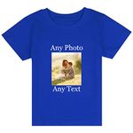 PB TECH Personalised Kids T Shirts, Boys, Girls Custom Age and Name Birthday T Shirt, Birthday Gift Ideas for Boys Girls Top Tee. (as8, Age, 3_Years, 4_Years, Regular, Blue)