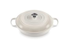 Le Creuset Signature Enamelled Cast Iron Shallow Casserole Dish With Lid, 30 cm, 3.2 Litres, Meringue, 21180307164430