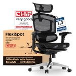 FLEXISPOT ErgoX Pro Ergonomic Office Chair 250KG Heavy Duty – CHIP Certified Desk Chair with Footrest for Big & Tall, 12-Level Adjustable Backrest, 7D Arms, 5D Lumbar Support, Mesh Chair - Black