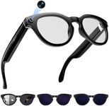 AI Smart Glasses with Camera, 2K Camera Glasses,12MP Video Recording Glasses, Real Time Translation, AI Voice Assistant,Sunglasses with 3 Pack Lenses - Photochromic Lenses,Purple and Blue Lenses