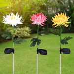 SteadyDoggie Solar Flower Outdoor Waterproof Garden Lights - 3.9"x3.9"x30"- Weatherproof and Solar-Powered LED Decor for Lawns, Yards, and Patios - Vibrant Artificial Flowers to Brighten Pathways