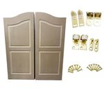 Swinging Cafe Doors Arched Top Saloon Interior Door Unfinished Cafe | Saloon Door Swing 30" Door Opening, Great Double Action Door, 42" Door Height, 3/4 Thick,36" (Brass Hinges)