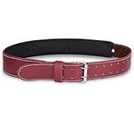 FUERI Premium Grain Leather Tool Work belt | Foam Padded Thick Leather Work Belt | Framers Tools Belt Built for Carpenter, Mechanic and Electrician (2100-Maroon)