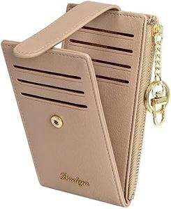 Badiya Slim Wallet Women RFID Blocking Bifold Multi Card Holder Case Coin Purse with Zipper Pocket