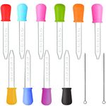 10 PCS Liquid Droppers, Silicone and Plastic Eye Droppers Pipettes 5ML Liquid Dropper Pipette Medicine Transfer Dropper Pipettes with 2 Cleaning Brushes for Kids Children Gummy Making Candy Mold