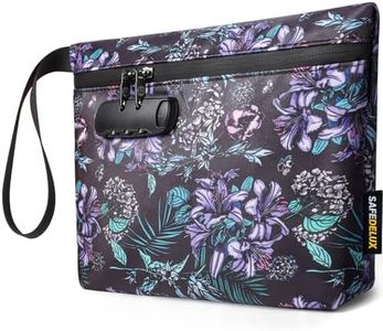 SafeDelux Travel Bag with Combination Lock, Carbon Lining Lockable Pouch for Travel Organizer & Home Storage, Great Holidays Gifts for Women (Purple)