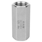 Air Check Valve, 304 Stainless Steel Check Valve Hex BSPP Female Thread One Way Air Check Valve for Connection of Pipes Under Gas Water Oil and Other Media, 4 Styles Optional (3/8)