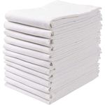 [18Pack] Flour Sack Kitchen Dish Towels - Lint Free Soft 100% Ring Spun Cotton - Large 28x28 - White