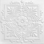 A La Maison Ceilings R14 Victorian Foam Glue-up Ceiling Tile (21.6 sq. ft./Case), Pack of 8, Plain White