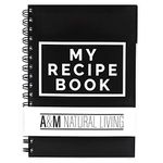 A&M Natural Living Recipe Book for Own Recipes, A5 Blank Recipe Book With Space for 100 Personal Recipes, Family Recipe Journal Notebook Diary Binder