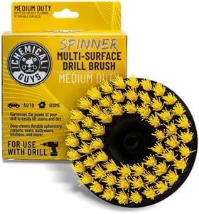 Chemical Guys ACC507 Medium Duty Spinner Multi-Surface Drill Brush Attachment (Fits Any Standard Drill - Power Scrubber Removes Stains & Cleans Floor Mats, Upholstery & Carpets), Yellow