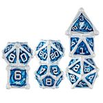 Surpass Metal dice Set DND dice Sets Role-Playing Metal dice Board Games Polyhedral dice for Dungeons & Dragons RPG Board Pathfinder Game dice Dragon dice d6 d20 d4 dice Set (Blue dice)