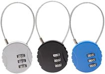 3 PCS 3-Digit Combination Lock Gym Locker Lock Waterproof Outdoor Mini Wire Rope Combination Padlock for Zippers, Backpacks, Trolley Cases, Gym Lockers, Fence