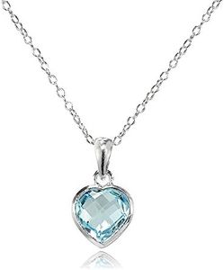 FEATURE - Chic and trendy, this beautiful necklace for women and teen girls is the perfect addition to any jewelry collection. This dainty necklace features a bezel-set briolette-cut 8mm heart-shape blue topaz gemstone in a highly polished setting.