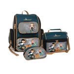 Louis Garneau Designer School Kit with Backpack, Lunch Box and Pencil Case 3-Piece Set School Supplies for Kids Prescholl and Elementary – Premium Durable Materials - Boys (Skateboard)