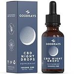 Goodrays, 1000mg High Strength CBD Oil Drops for Sleep, Peppermint Cannabidiol Night Drops, Improves Sleep, Stress Relief, Vegan, Gluten Free, 100% Natural, Night-time Use