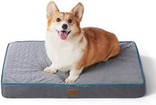 Bedsure Orthopedic Dog Bed for Medium Dogs - Memory Foam Dog Beds, 2-Layer Thick Pet Bed with Removable Washable Cover and Waterproof Lining (30x20x3 Inches), Grey