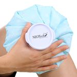 NEOtech Care Ice Bag for Injuries, Swelling, Headache, Pain Relief, First Aid - Cold Pack Screw Top Lid - Reusable, Refillable, Waterproof Pouch/Bladder Style (8 inch, Snow Design)