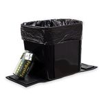 Haussimple Spill-Proof Car Trash Can 1.4 Gallon Plastic Vehicle Garbage Bin Wastebasket with Stability Flaps + 20 Trash Bags 7.5 x 7.3 Inch