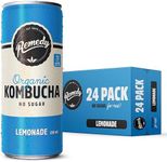 Remedy Kombucha - Organic Sparkling Live Cultured Drink - No Sugar Lemonade - 24x250ml Can Case