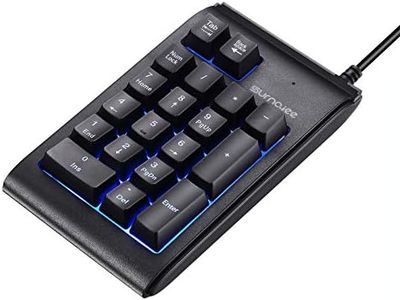 Backlight Keyboard, SurnQiee USB Wired 3 Colors Back Light Numeric Keypad, Full Size 19 Key Portable Multi-Function Number Pad for Laptop Desktop Computer PC Notebook - Black