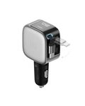 CUKTECH 85W Car Charger with Built-in Retractable Cable(70cm), 3-Port(2C1A) GaN Car Adapter, Smart LED Display, Power and Voltage Monitor, for MacBook, iPhone 17/16/15, Galaxy S26/25/S24, Pixel 10/9