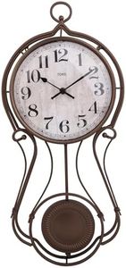 Lily's Home Antique Metal Pendulum Wall Clock - Elegant Regulator Clock for for Living Room & Home Decor & Kitchen Decor & Wall Décor