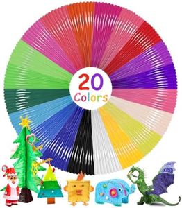 Bixury Penna 3D Filamento Fili Penna 3D Ricariche Penna 3D Colorate 1,75 mm 20 Colori da 10m Lunghezza Totale 200 m Filamenti Penna per Stampa 3d Adatto le Penne da Stampa ad Alta Temperatura
