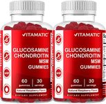 2 Pack Vitamatic Glucosamine Chondroitin Gummies with MSM & Vitamin E - Joint Support - 60 Pectin Based Gummies