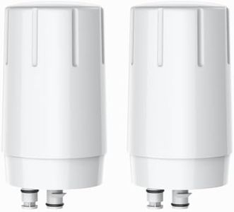 2-Pack Faucet Filter Replacement for Brita Faucet Filtration System, NSF Certified to Reduce Chlorine, BPA-Free, Lasts 4-Months or 100 Gallons, White