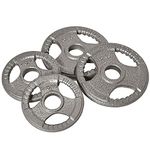 HOMCOM Set of 4 Cast Iron 2" Olympic Weight Plates Barbell Weight 2 x 5kg, 2 x 2.5kg