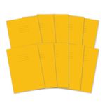 Hamelin A4 Exercise Books, 48 Pages, Yellow, Pack of 10 for School, 8 mm Ruled and Margin