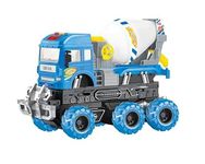 SHIPEASE Friction Powered Cement Mixer Truck Toy for Kids Boys 6x6 Wheel Drive Road Super Truck with Lights and Music Construction Truck Pull Back Vehicle (Multicolor)