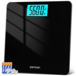 Digital Bathroom Scale for Body Weight 500lbs - 560lbs 255kg, ZOETOUCH High Capacity Weighing Scales with Extra Wide Platform, 4.2 Inch Backlit Display, Tape Measure and 4 AAA Batteries Included