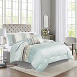 Madison Park MP10-2981 Amherst 7Piece Comforter Set Cal King , Aqua, Cal King,Aqua,Cal King