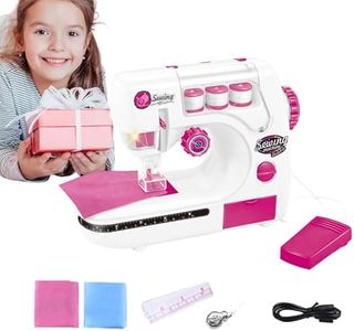 Children Sewing Machine Toy - Portable Electric Sewing Machine Toys,Small Sewing Machine Battery Powered Sewing Tool for Kids Ages 8-12 Childrens Girls Boys