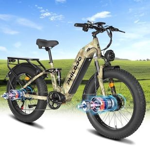 ADVENCO Electric Bike for Adults, 5000𝕨 Dual Motor E-Bike, 60V 32AH Long Range Dirt Bike, Fat Tire Hunting Ebike for All Terrain, Full Suspension Electric Bicycle