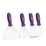 WORKPRO 4-Piece Putty Knife Set, Stainless Steel Made - Perfect for Drywall Spackle, Taping, Scraping Paint, 1.5", 3", 4", 6"
