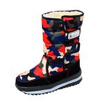 Snow Boots Anti-Slip Cold Weather Shoes Fur Lined Waterproof Winter Shoes Warm Slip On Mid Calf Zipper Booties Walking Rain Snow Winter Boots Lightweight Outdoor Hiking Boots 6.5 Womens_Camouflage