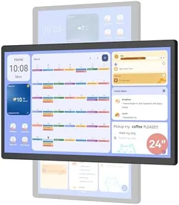 Cozyla 24 Inch Digital Calendar Wall Touch Screen Syncs All Android Tablet Apps To Do List Notepad Electronic Wall Smart Calendar for Family Chore Chart for Kids Adults Meal Planner Wall Mount Black