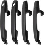 KASturrboo 4 Pack Exterior Door Handle Kit Compatible with Corolla 2003-2013, Front Rear Left Right Door Handle Replacement for Pontiac Vibe RAV4 Highlander ES330 Camry ES300 (Black) # 92894